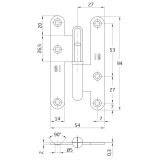 PERNIO MOD. 405 C-95mm ACERO CUERO DERECHA