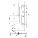 PERNIO MOD. 405 C-95mm LATONADO MATE IZQUIERDA