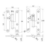 PERNIO MOD.409 C - 95 mm ACERO CROMO MATE DERECHA