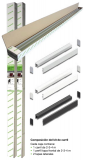 KIT GUIA A PARED Z10 + TAPA  2 M  PLATA MATE